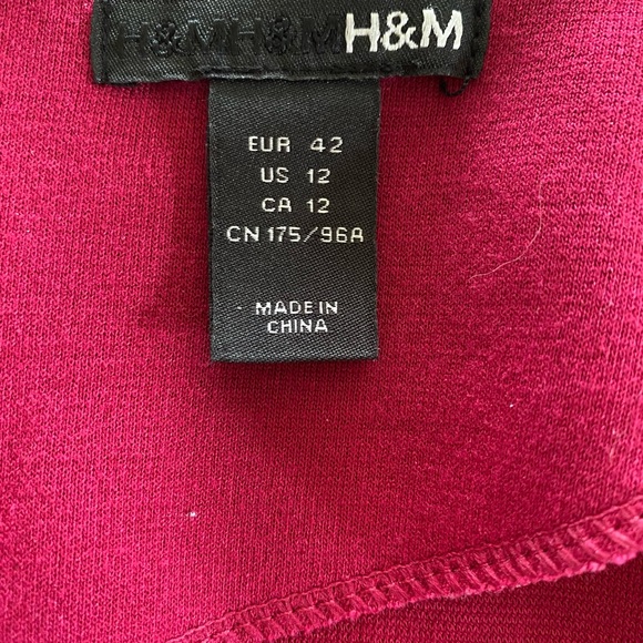 H&M Cranberry Color Belted Dress - Picture 7 of 7